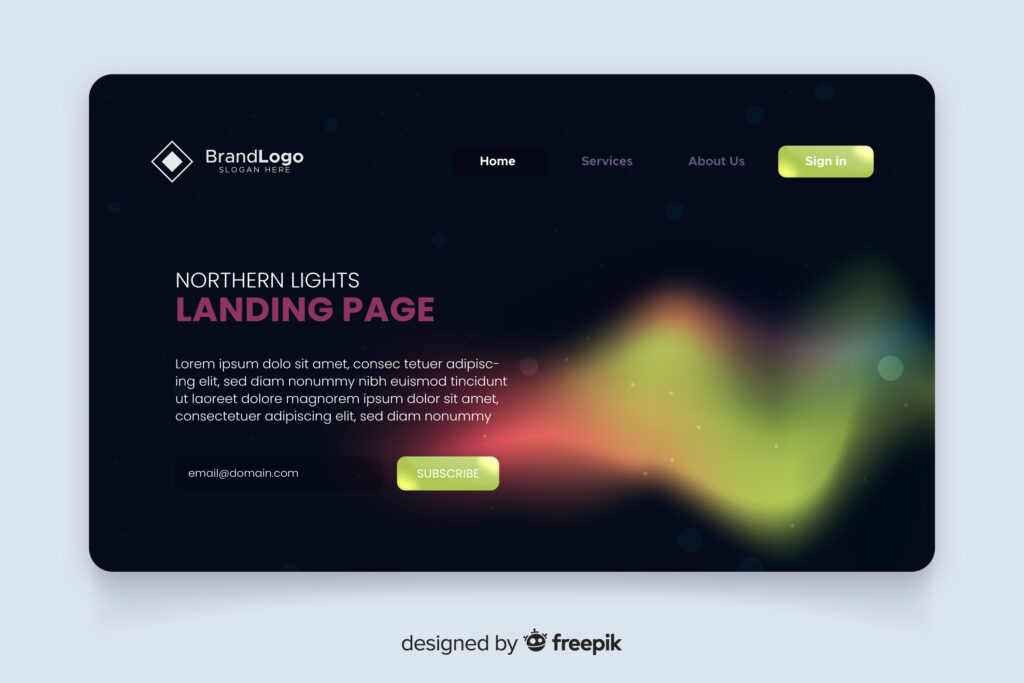 Heatmap visual of a landing page